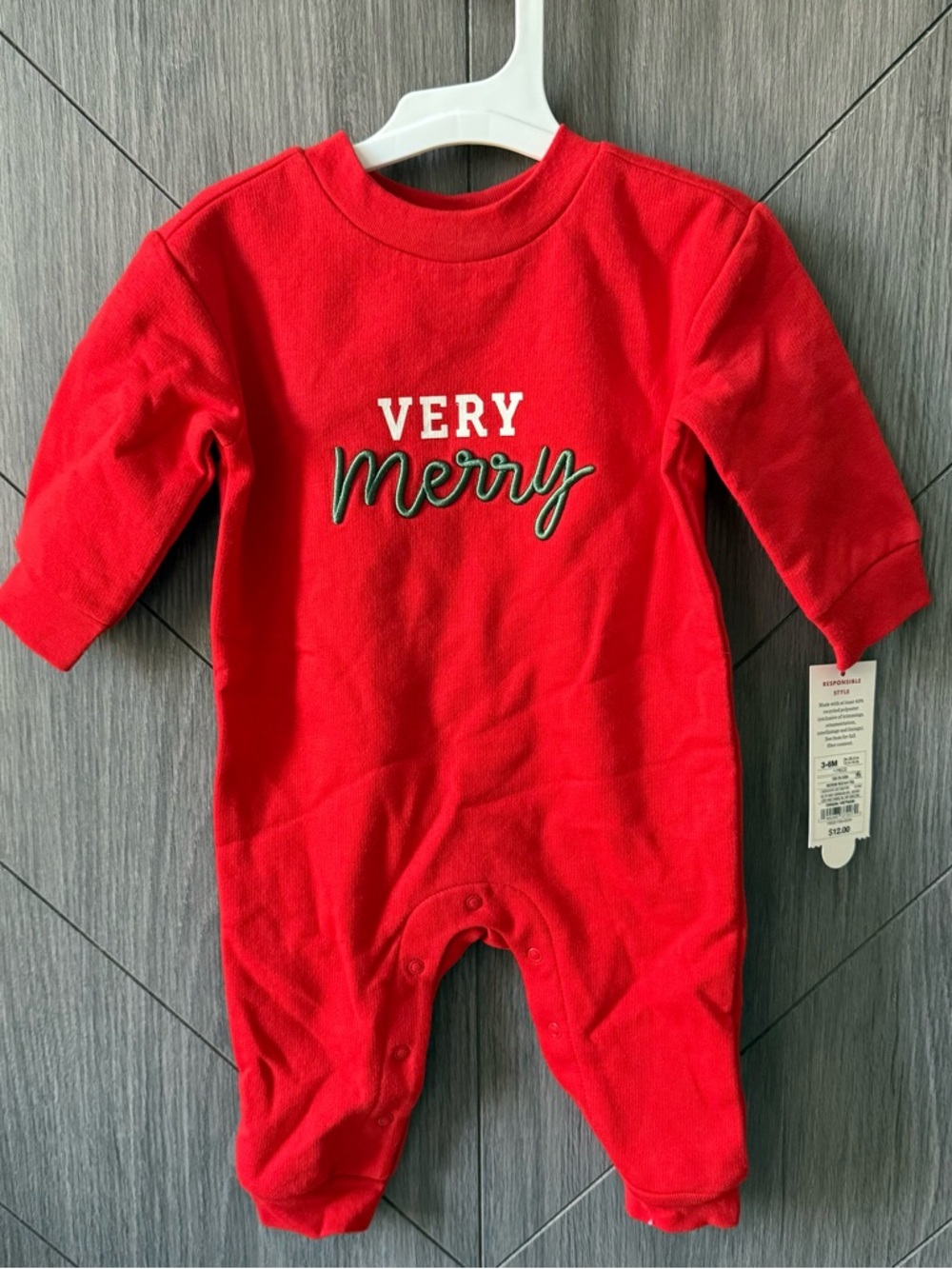 Cat & Jack Very Merry Red Baby One-Piece